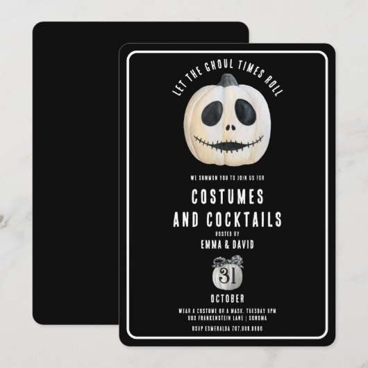 Volwassen Halloween Party Gotische Pompoen Gezicht Kaart (Voorkant / Achterkant)