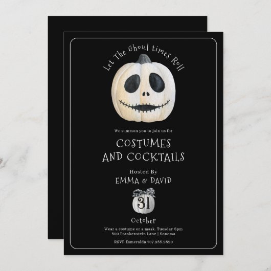 Volwassen Halloween Party Gotische Pompoen Gezicht Kaart (Voorkant / Achterkant)