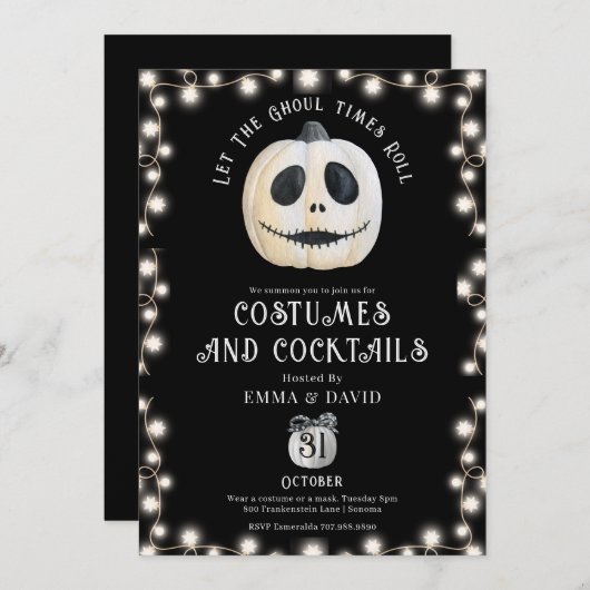 Volwassen Halloween Party Gotische Pompoen Gezicht Kaart (Voorkant / Achterkant)