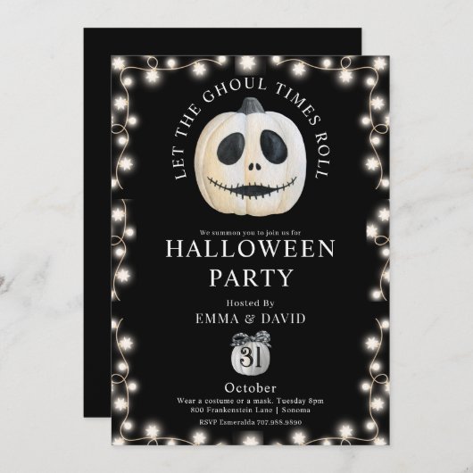 Volwassen Halloween Party Gotische Pompoen Gezicht Kaart (Voorkant / Achterkant)