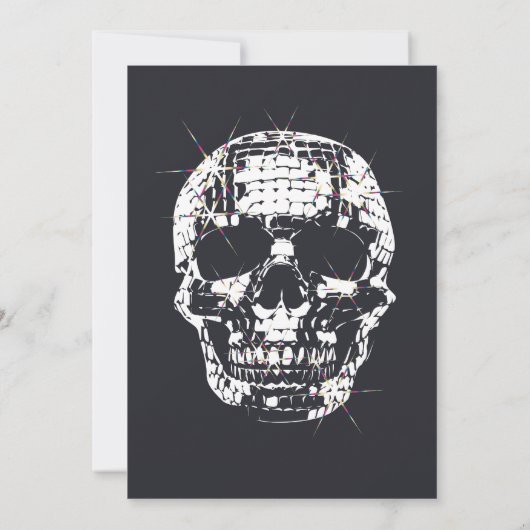 Volwassen Halloween Party Invitation Disco Skull T Kaart (Achterkant)