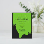 Volwassen Halloween Party Katten Ogen Zwart Groen  Kaart (Staand voorkant)