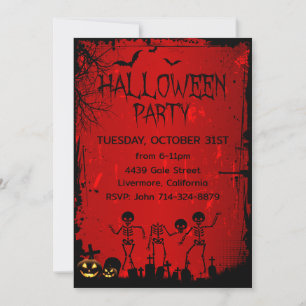 Volwassen Halloween Party Pompoen Skelet Bat Grave Kaart