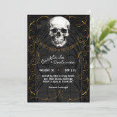 Volwassen Halloween Party Schedel Gotische Vintage Kaart (Staand voorkant)