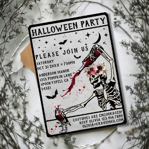 Volwassen Halloween Party  schedel Kaart
