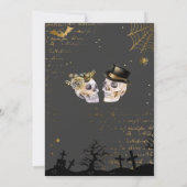 Volwassen Halloween Party schedels Gotisch Goud Kaart (Achterkant)