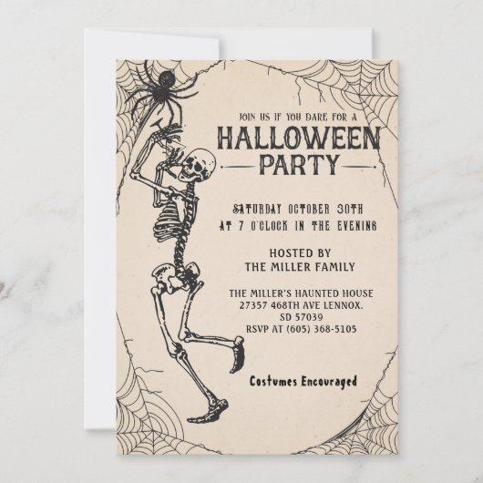 Volwassen Halloween Party  Skelet Cocktails Kaart (Voorkant)