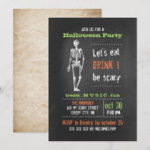 Volwassen Halloween Party  Skeleton schoolbord Kaart (Voorkant / Achterkant)