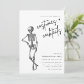 Volwassen Halloween Party Skelton Kostuum & Cockta Kaart (Staand voorkant)