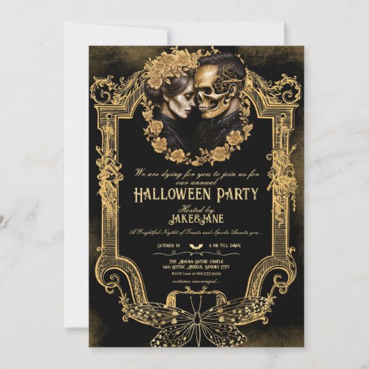 Volwassen Halloween Party Skull Lovers Gotisch Gou Kaart (Voorkant)