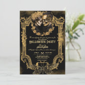 Volwassen Halloween Party Skull Lovers Gotisch Gou Kaart (Staand voorkant)
