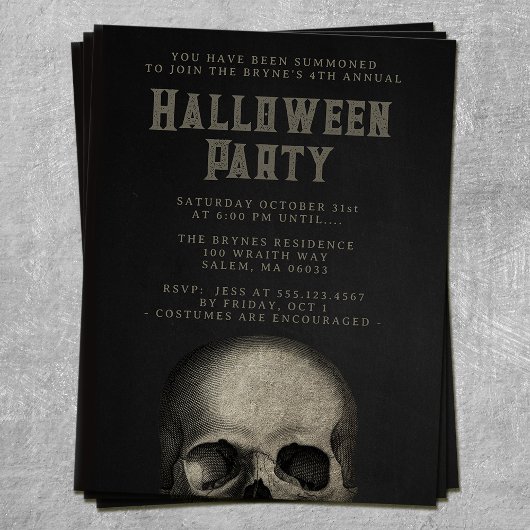 Volwassen Halloween Party Skull Zwart Flyer