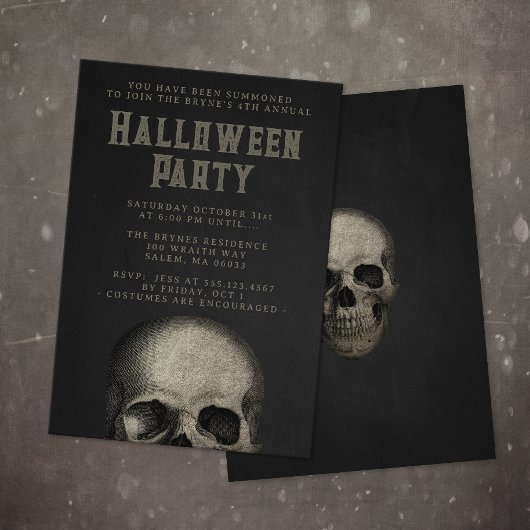 Volwassen Halloween Party Skull Zwart Kaart