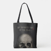 Volwassen Halloween Party Skull Zwart Tote Bag (Achterkant)