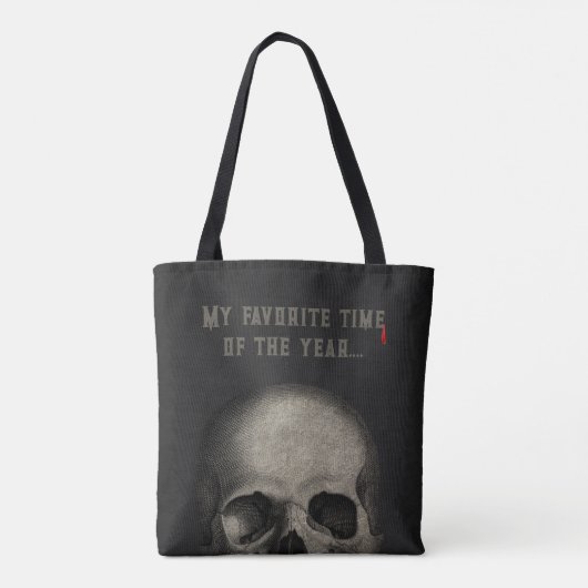 Volwassen Halloween Party Skull Zwart Tote Bag (Achterkant)