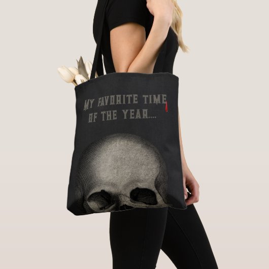 Volwassen Halloween Party Skull Zwart Tote Bag (Dichtbij)