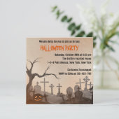 Volwassen Halloween Party Spooky Cemetery Kaart (Staand voorkant)