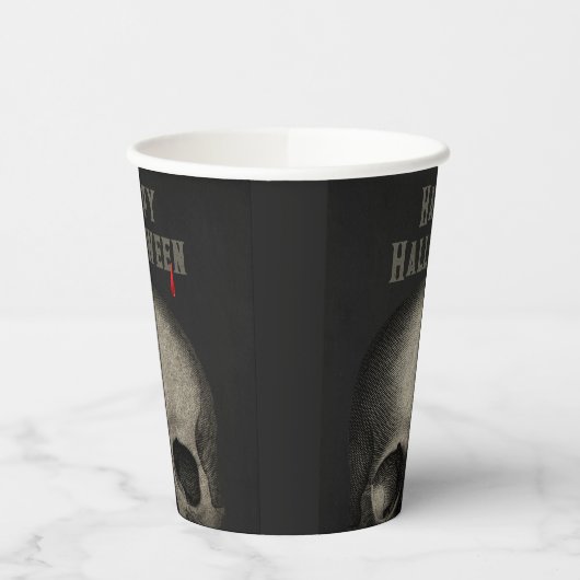 Volwassen Halloween Party Spooky Skull Papieren Bekers (Links)