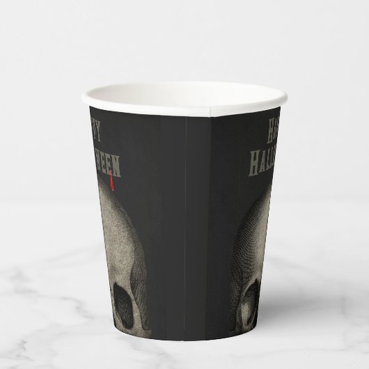 Volwassen Halloween Party Spooky Skull Papieren Bekers (Rechts)