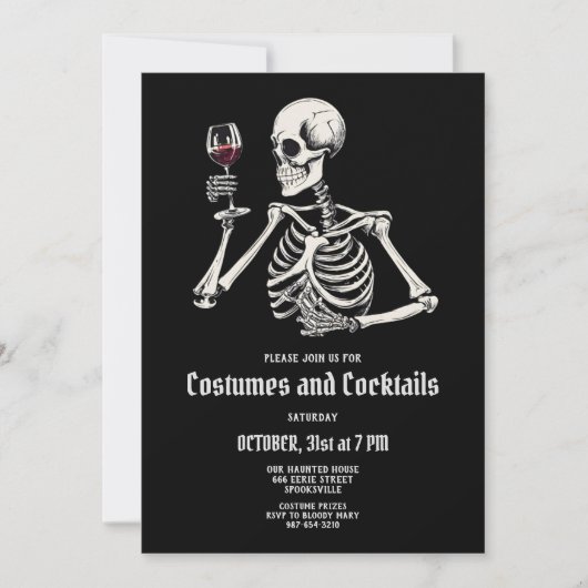 Volwassen Halloween Party Uitnodiging Sjabloon (Voorkant)