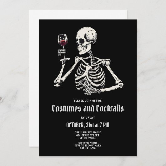 Volwassen Halloween Party Uitnodiging Sjabloon (Voorkant / Achterkant)