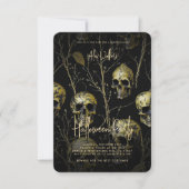 Volwassen Halloween Party Zwart Gouden Schedel Mod Kaart (Voorkant)