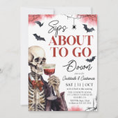 Volwassen Halloween-sips op het punt om naar bened Kaart (Voorkant)