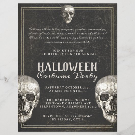 Volwassen Halloween  Skull Party Flyer (Voorkant)