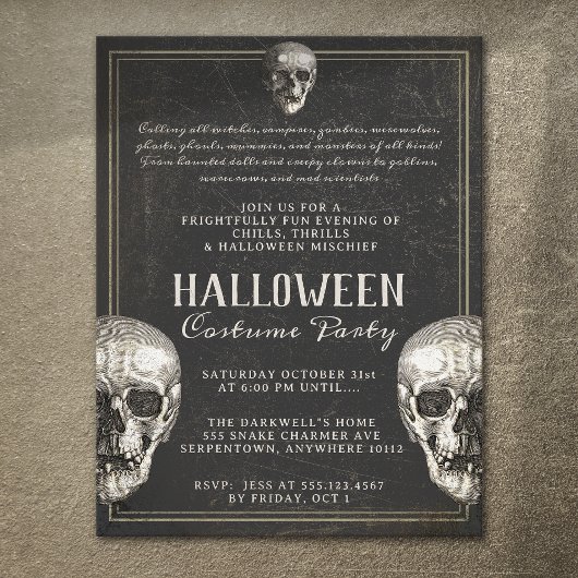 Volwassen Halloween  Skull Party Flyer