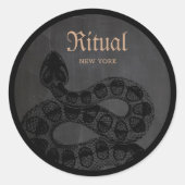 Volwassen Halloween Slang Ronde Sticker (Voorkant)