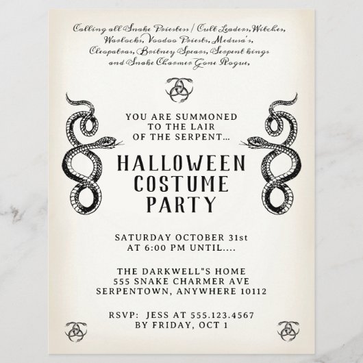 Volwassen Halloween  Slangenfeest Flyer (Voorkant)