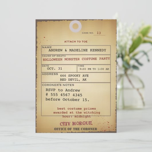 Volwassen Halloween Toe Label Bash Nieuwe Schone F Kaart (Staand voorkant)