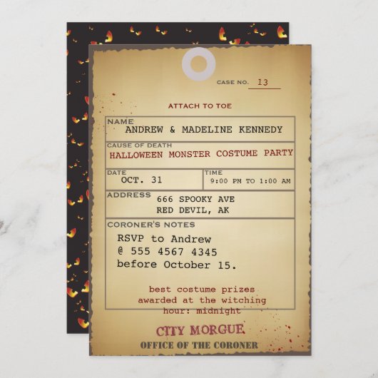 Volwassen Halloween Toe Label Bash Nieuwe Schone F Kaart (Voorkant / Achterkant)