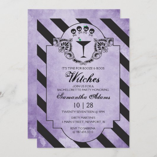 Volwassen Halloween Uitnodigingen Gothic Zwart (Voorkant / Achterkant)