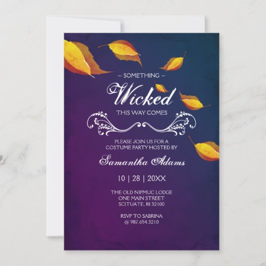 Volwassen Halloween Uitnodigingen Kostuum Party Pa (Voorkant)