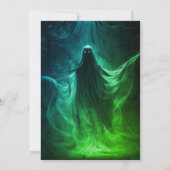 Volwassen Halloween Verjaardagsfeestje Ghost Green Kaart (Achterkant)