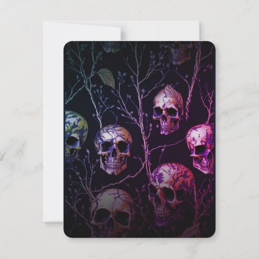 Volwassen Halloween Verjaardagsfeestje Gouden Paar Kaart (Achterkant)