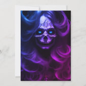 Volwassen Halloween Verjaardagsfeestje Lady Skull Kaart (Achterkant)