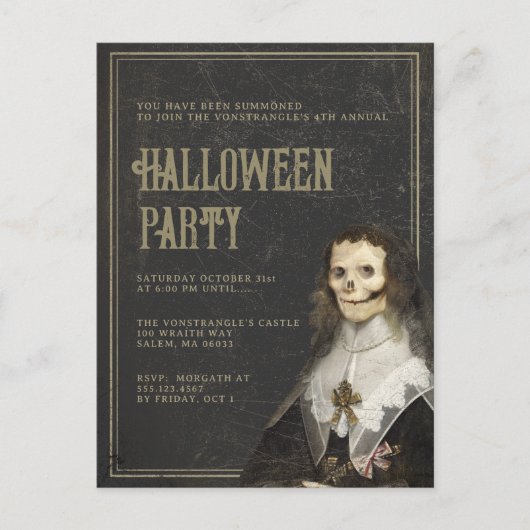 Volwassen Halloween Victoriaans Gothic Party Briefkaart (Voorkant)