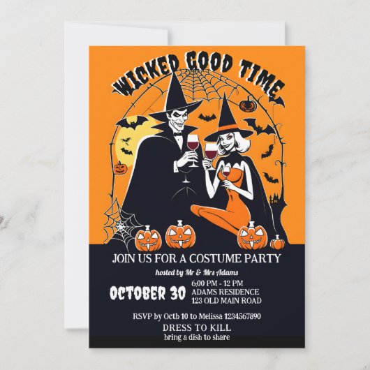 Volwassen Halloween wicked goede tijd kostuum part Kaart (Voorkant)