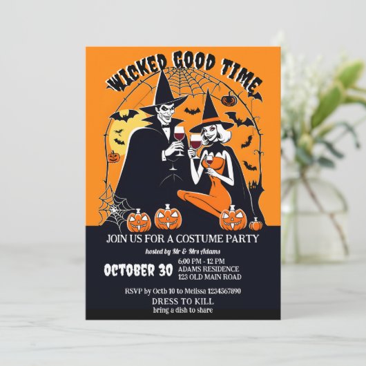 Volwassen Halloween wicked goede tijd kostuum part Kaart (Staand voorkant)