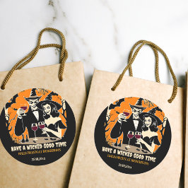Volwassen Halloween wicked goede tijd party servie Ronde Sticker
