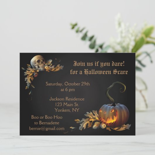 Volwassen Halloweenfeest Kaart (Staand voorkant)