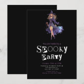  Volwassen Heks Blauw en Zwart Halloween Kaart (Voorkant / Achterkant)