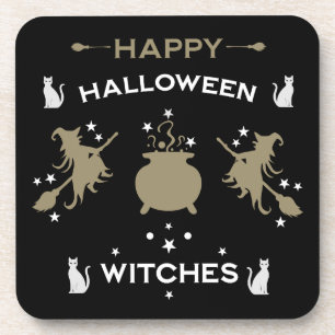 Volwassen heks Halloween feest Bier Onderzetter
