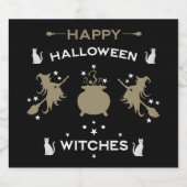 Volwassen heks Halloween feest Sparkling Wijnetiket (Enkel label)