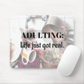 VOLWASSEN: Het leven heeft alleen maar een echte m Muismat (Met muis)