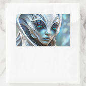 Volwassen humanoïde vrouw buitenaardse insecticide rechthoekige sticker (Tas)