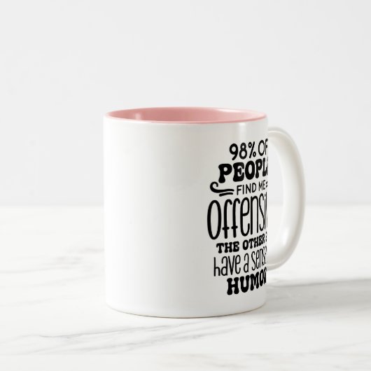 Volwassen humor grappig tweekleurige koffiemok (Voorkant rechts)