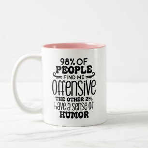 Volwassen humor grappig tweekleurige koffiemok